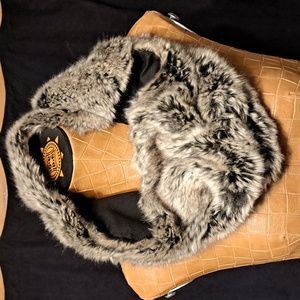 Chinchilla Faux Fur Cowl/Infinity/snood Gray for Winter Coat Jacket